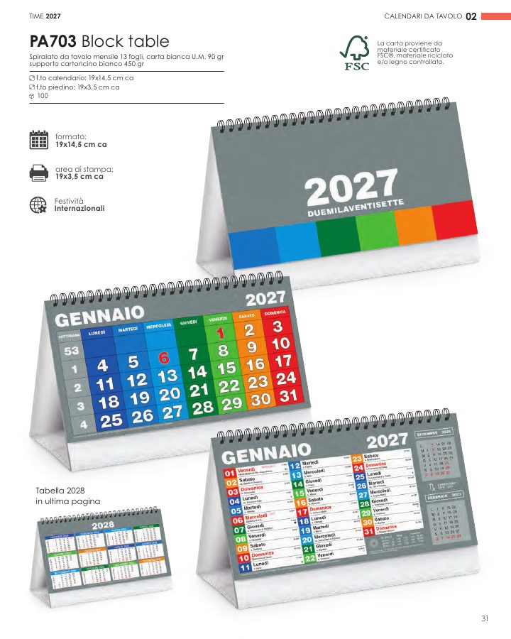 Anteprima della prima pagina del catalogo Calendari da tavolo